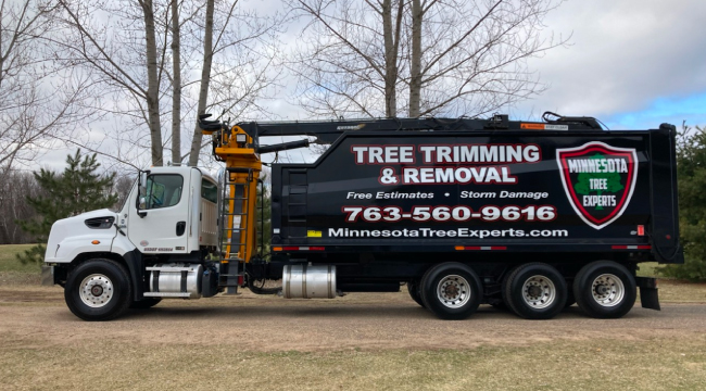 parked MN Tree Experts truck - Minnesota Tree Experts Tree Trimming, Removal and Disease Care